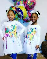 img 1 attached to Creative Colorful Paint Splatter Dress for Girls - Long Sleeve Rainbow Party Dresses by 21KIDS review by Logan Barela