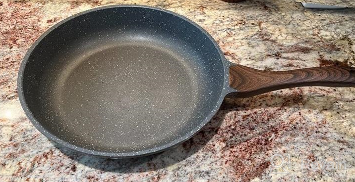 img 1 attached to Swiss Granite Nonstick Frying Pan Skillet Set - 8+12.5 Inch Healthy Stone Cookware Chef'S Omelette Pans, PFOA Free SENSARTE review by Dan Venegas