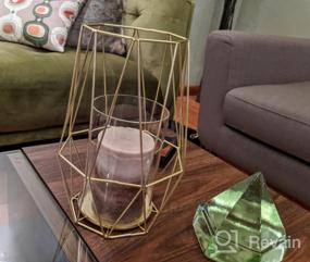 img 5 attached to Torre & Tagus Hexagon Mid Century Modern Geometric Candle Holder For Pillar Candles - Diamond Deco Black Metal & Glass Room Decor 10" H For Entryway Table, Dining Room Sideboard, Home Office Bookshelf