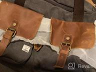 img 1 attached to Oversized Genuine Leather Weekend Bag: Kemy'S Canvas Duffle For Men & Women review by Christina Brown