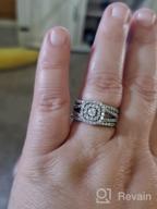 img 1 attached to 10K White Gold 1.25Ct Diamond Engagement Cushion Halo Wedding Ring Trio Set review by Renee Johnson