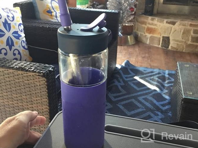 img 1 attached to 20Oz Glass Tumbler With Silicone Sleeve, Stainless Steel Straw And Lid - Durable Drinking Cup Perfect For Beverages, Juices And Water, BPA-Free review by Alex Barnes