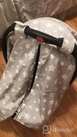 img 1 attached to Grey Star Print Baby Carseat Canopy With Warm Minky Opening Cover, Nursing Scarf Included For Newborns review by Adam Vang