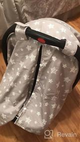 img 5 attached to Grey Star Print Baby Carseat Canopy With Warm Minky Opening Cover, Nursing Scarf Included For Newborns