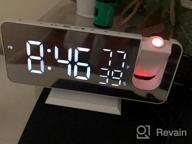 img 1 attached to OurLeeme Projection Alarm Clock, Mirror LED Digital Alarm Clock, 3 Levels Of Brightness,Hygrometer Thermometer review by Jason Yancy