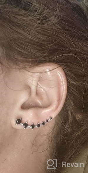 img 1 attached to Shine Bright With 7 Star Ear Cuffs: Hypoallergenic Climber Earrings In Sterling Silver For Women, With Cubic Zirconia - Perfect Birthday Gift! review by Geoffrey Graham