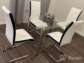 img 7 attached to Dining Room Chairs Set Of 6,Modern Indoor Kitchen Chairs,Sturdy Chrome Chair Legs And Faux Leather,Ergonomic Design With High Back Soft Padded For Home Kitchen:W 16.5"X D 16.9"X H 39.8"(6 Grey Chairs)
