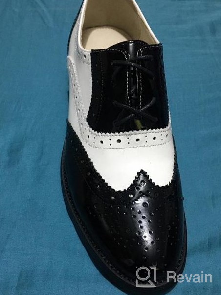 img 1 attached to U-Lite Women'S Perforated Lace-Up Wingtip Close Front Leather Flat Oxfords Vintage Oxford Shoes review by Sean Vazquez