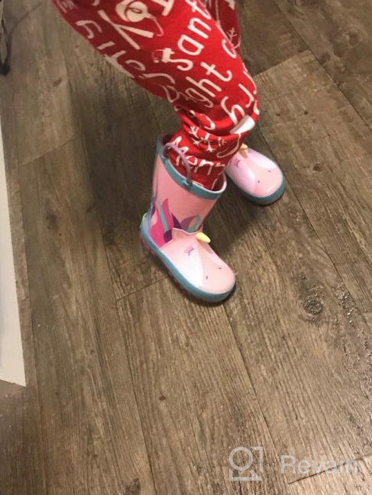 img 1 attached to Rainbow Daze Printed All Weather Boots for Kids: 🌈 100% Rubber, Handles, Toddler Size 7 to Kids Size 3 review by Joseph Redding