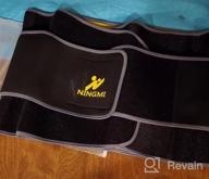 img 1 attached to Adjustable Neoprene Waist Trimmer Sweat Belt Fat Burning For Women - NINGMI Sauna Waist Trainer review by Bernard Foley