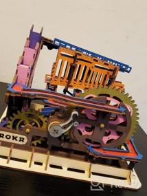 img 5 attached to Деревянные американские горки Marble Run Puzzle - ROKR 3D механическая модель для самостоятельного изготовления, украшения и образовательных подарков