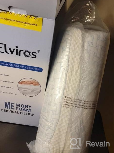 img 1 attached to Elviros Cervical Memory Foam Pillow, 2 In 1 Contour Orthopedic Support Pillows For Neck Pain, Adjustable Ergonomic Bed Pillow For Side, Back And Stomach Sleepers, Queen Size review by Julian Rash