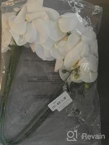 img 5 attached to 6 шт. искусственные стебли орхидеи цвета фуксии-большое цветение настоящее прикосновение фаленопсис для домашнего свадебного украшения