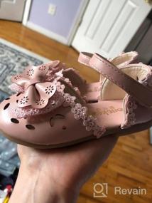 img 6 attached to Girls Vintage Mary Jane Ballet Flats With Pearls And Flowers, For Weddings And Parties - Toddler Princess Shoes With Bowknot