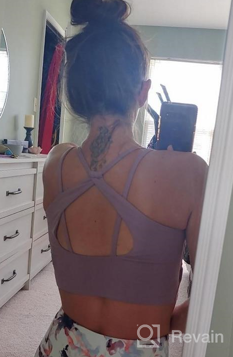 img 1 attached to Medium-Support Longline Yoga Crop Top Camisole With Wirefree And Padded Strappy Racerback For Women'S Workout - TrainingGirl Sports Bra review by Joel Gumbiner