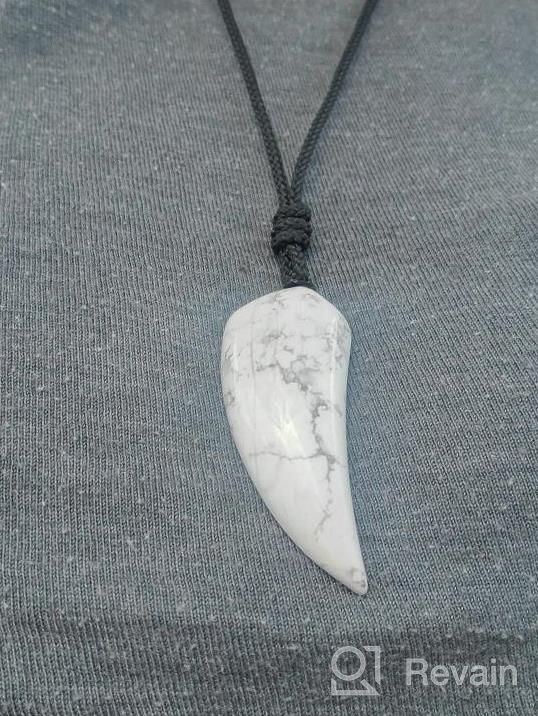 img 1 attached to Unique Wolf Tooth Amulet Stone Couples Pendant Necklaces - Perfect Matching Gift! review by Robin Joseph