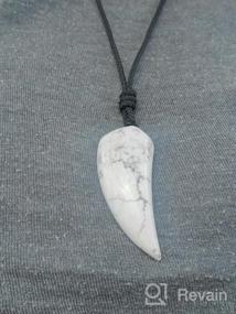 img 5 attached to Unique Wolf Tooth Amulet Stone Couples Pendant Necklaces - Perfect Matching Gift!