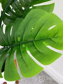 img 8 attached to FOPAMTRI Artificial Monstera Deliciosa Plant 43" Fake Tropical Palm Tree, Perfect Faux Swiss Cheese Plant For Home Garden Office Store Decoration, 11 Leaves