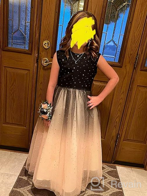 img 1 attached to 👑 Glamulice Princess Wedding Dress: Embroidered Flower Sparkle Tulle Birthday Party Gown for Girls review by Katie Lee