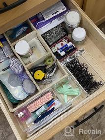 img 6 attached to 21-Pack Desk Drawer Organizer Trays: 4 Different Sizes For Versatile Storage In Bathroom, Makeup, Bedroom, Kitchen & Office Supplies - JARLINK (Black)
