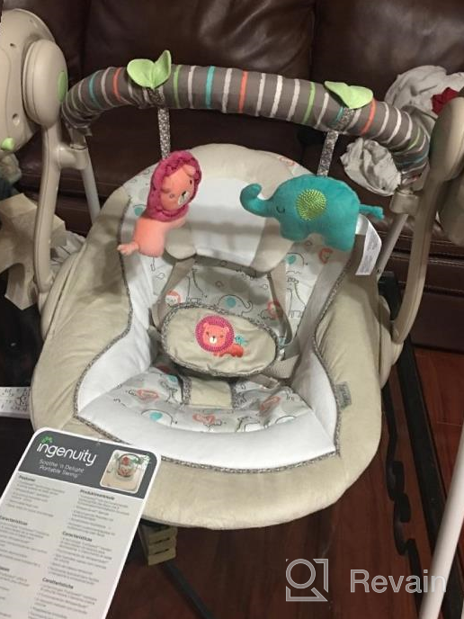 img 1 attached to 6-Speed Portable Baby Swing With Music - Flora The Unicorn (Pink) | Ingenuity Comfort 2 Go Compact For Travel, 0-9 Months review by Steve Tripp