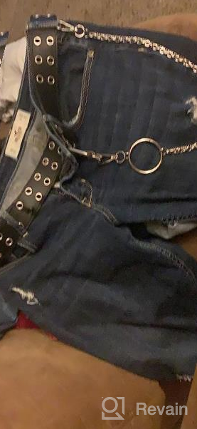 img 1 attached to Double Grommet Leather Belt With Detachable Chain For Women Men SUOSDEY Punk Rock Style Jeans Belt review by Scott Kalinowski