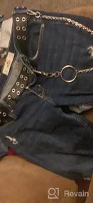 img 6 attached to Double Grommet Leather Belt With Detachable Chain For Women Men SUOSDEY Punk Rock Style Jeans Belt