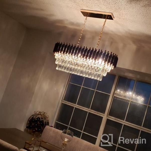 img 1 attached to FINXIN Rectangular Modern K9 Crystal Chandeliers Lighting FXCS02 Pendant Ceiling Lights Rectangle Chandelier Lamp Fixture 8-Lights For Dining Room Kitchen (8-Light) review by Mario Anderson