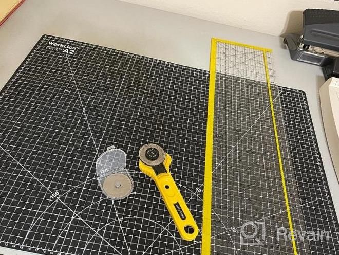 img 1 attached to WORKLION Rotary Cutter And Mat Set: 45Mm Fabric Cutter With 2 Replacement Blades & A3 Cutting Mat & Precision Carving Craft Knife & 6.5"X12" Acrylic Ruler - Quilting Kit For Crafts & Sewing review by Bruce Cavett