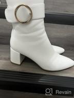 img 1 attached to IDIFU Women'S Pointed Toe Ankle Boots With Chunky Heel And Metal Ring Zipper - Half Size Up Recommended review by Kenny Donald