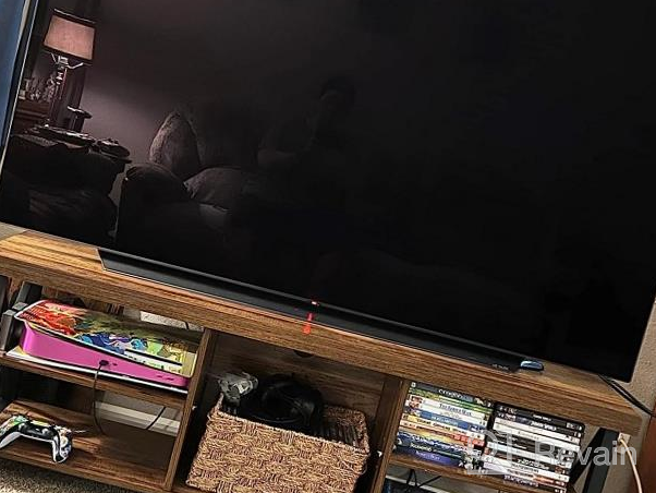 img 1 attached to Walnut Entertainment Center: GreenForest TV Stand With 6 Cabinets For Living Room, Console Table For TVs Up To 65 Inches And 55 Inch Television Stands With Storage review by Patrick Cooney