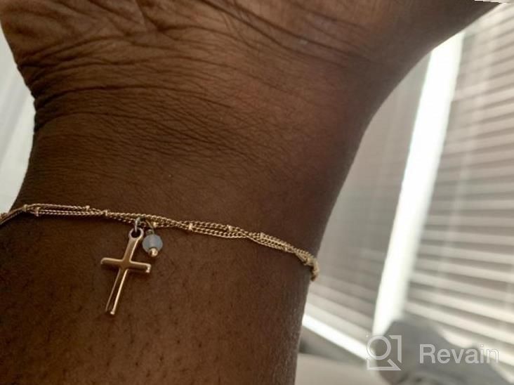 img 1 attached to Make A Statement With MONOOC'S Dainty Ankle Bracelets - 14K Gold Plated And Layered With Pearls, Evil Eyes, Elephants, Stars, And Butterflies - Perfect For Summer! review by Kris Martin