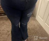 img 1 attached to Plus Size Women'S Ripped Bell Bottom Jeans With Elastic Waist, Flared Jean Pants 5XL review by Kimberly Allen