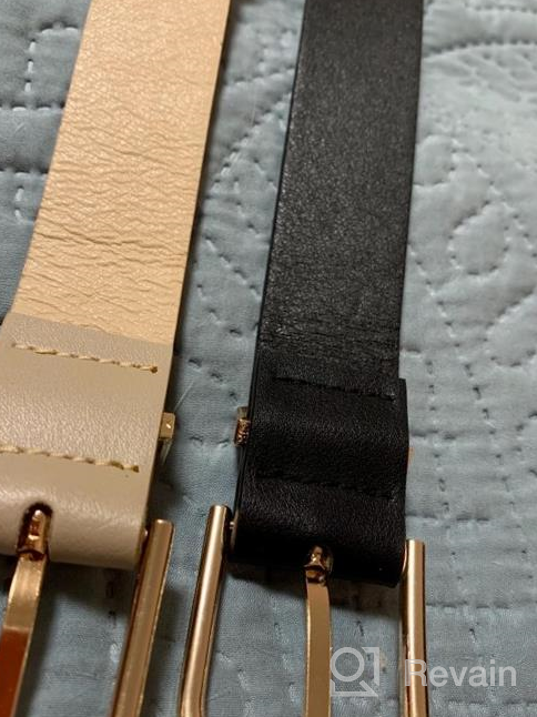 img 1 attached to SUOSDEY Fashion Casual Belt: 2-Pack Soft Faux Leather Waist Belts For Women'S Jeans And Dresses With Chic Pin Buckle review by Walter Hunter