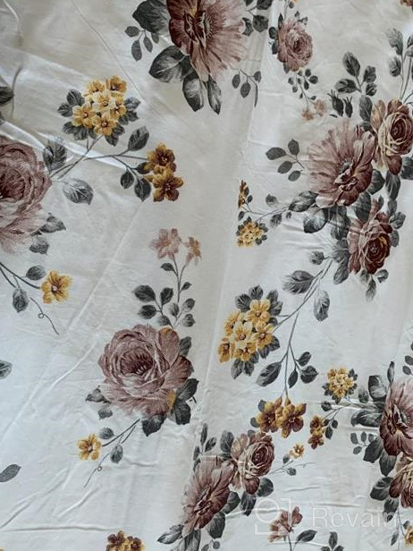 img 1 attached to Vintage Farmhouse Grey Floral Duvet Cover Set: 100% Brushed Cotton Ultra Soft Comforter Cover With Zipper Closure, Queen Size, 3Pcs review by Justin Larjin