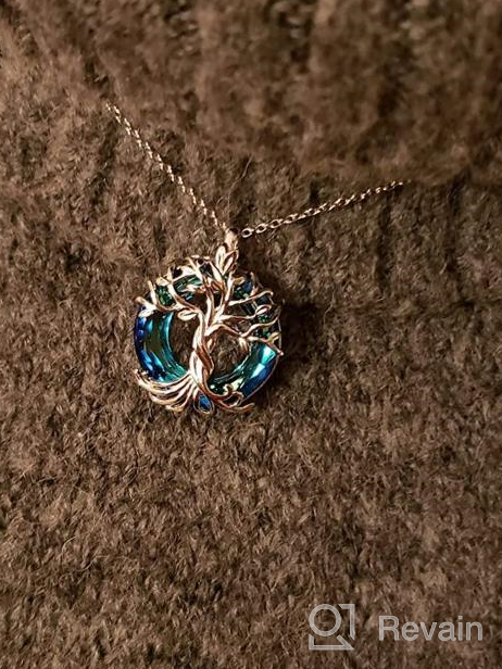 img 1 attached to 🌳 Stunning TOUPOP Tree of Life Necklace: 925 Sterling Silver Celtic Family Tree Pendant with Circle Crystal; Perfect Jewelry Gift for Women, Girls, Friends, Mom - Ideal for Birthdays and Christmas Celebrations review by Latasha Pizzino