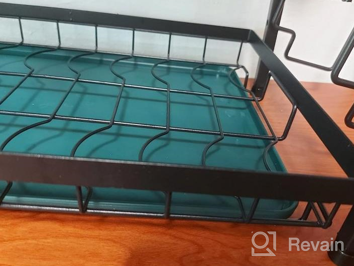 img 1 attached to 2 Tier Dish Drying Rack With Drainboard, Knife Holder, Utensils Holder, Cutting Board Holder For Kitchen Countertop - Junyuan review by Brandon Hunter