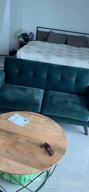 img 1 attached to Stylish And Space-Saving Emerald Green Velvet Loveseat Sofa With Tufted Design And Sturdy Wood Legs review by Tommy Abreu