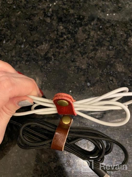 img 1 attached to Leather Cable Straps - Organizers For USB, Headphone Wires | Cord Management Solution | 2 Sizes, 5 Colors | Gydandir review by Chris Durandis