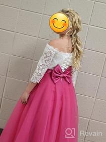 img 8 attached to Kids Lace Pageant Party Christmas Ball 👗 Gown Dress with Long Sleeves - Flower Girl Dress