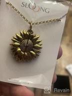 img 1 attached to Inspirational Sunflower Locket Necklace - SLOONG 'You Are My Sunshine' Engraved Pendant - Perfect Mother'S Day Gift For Women And Girlfriends review by John Larsen