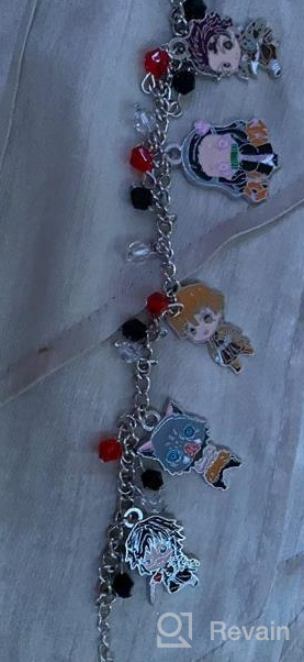 img 1 attached to Demon Slayer Tanjiro Anime Earrings and Bracelet Set: Perfect Kimetsu no Yaiba Novelty Charm Combo! review by Melinda Phillips