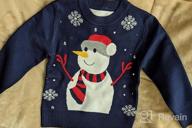 img 1 attached to Adorable Toddler Christmas Sweater: Knit Pullover with Reindeer, Elk & Snowman Cartoon - Perfect Xmas Sweatshirts for Boys and Girls review by Mike Woolford