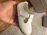 img 1 attached to DADAWEN Kids Leather T-Strap Toddler Girls' Shoes and Flats review by Stephanie Martel