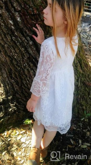 img 1 attached to 👧 Kids' Vintage Party Gowns with Sleeves - Elegant Flower Girls Lace Dresses for Prom Events review by Amanda Reynolds