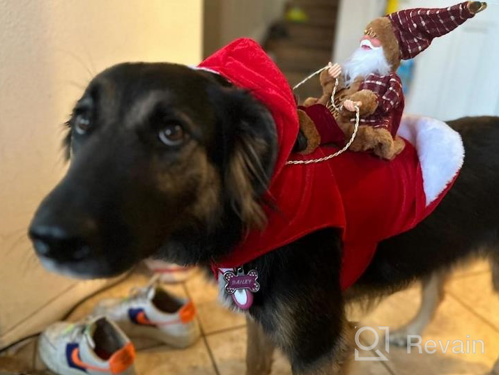img 1 attached to XX-Large Red Santa Claus Riding Dog Costume For Christmas Party Outfit - Lewondr Pet Apparel review by Noah Warneking