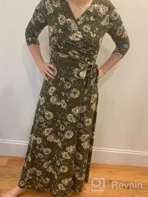 img 6 attached to Floral Maxi Dress With Sleeves And Faux Wrap Design For Women - Aphratti Fit And Flare Long Dresses