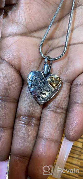 img 1 attached to No Longer By My Side Forever in My Heart: Cremation Jewelry for Ashes Pendant Necklace review by Bobby Washburn