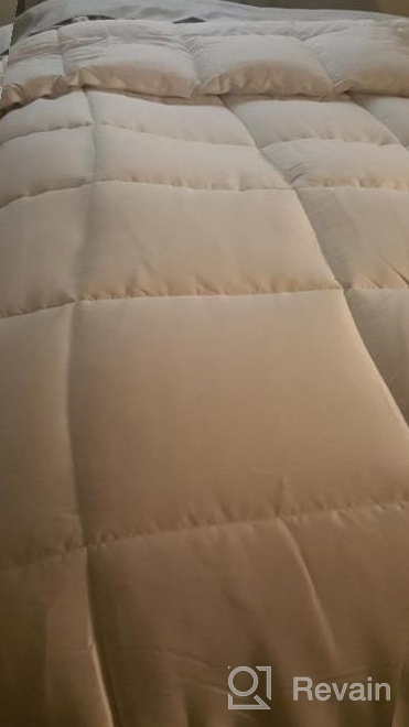 img 1 attached to Sleep In Comfort With Puredown® Pinch Pleat Down Alternative 3-Piece Comforter Set - Full/Queen White review by Jaime Benenati