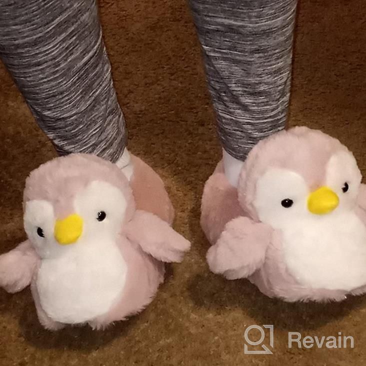 img 1 attached to Women'S Cute Penguin Animal Slippers Cozy Fuzzy Plush Winter Warm House Shoes review by Kelley Zulkifli